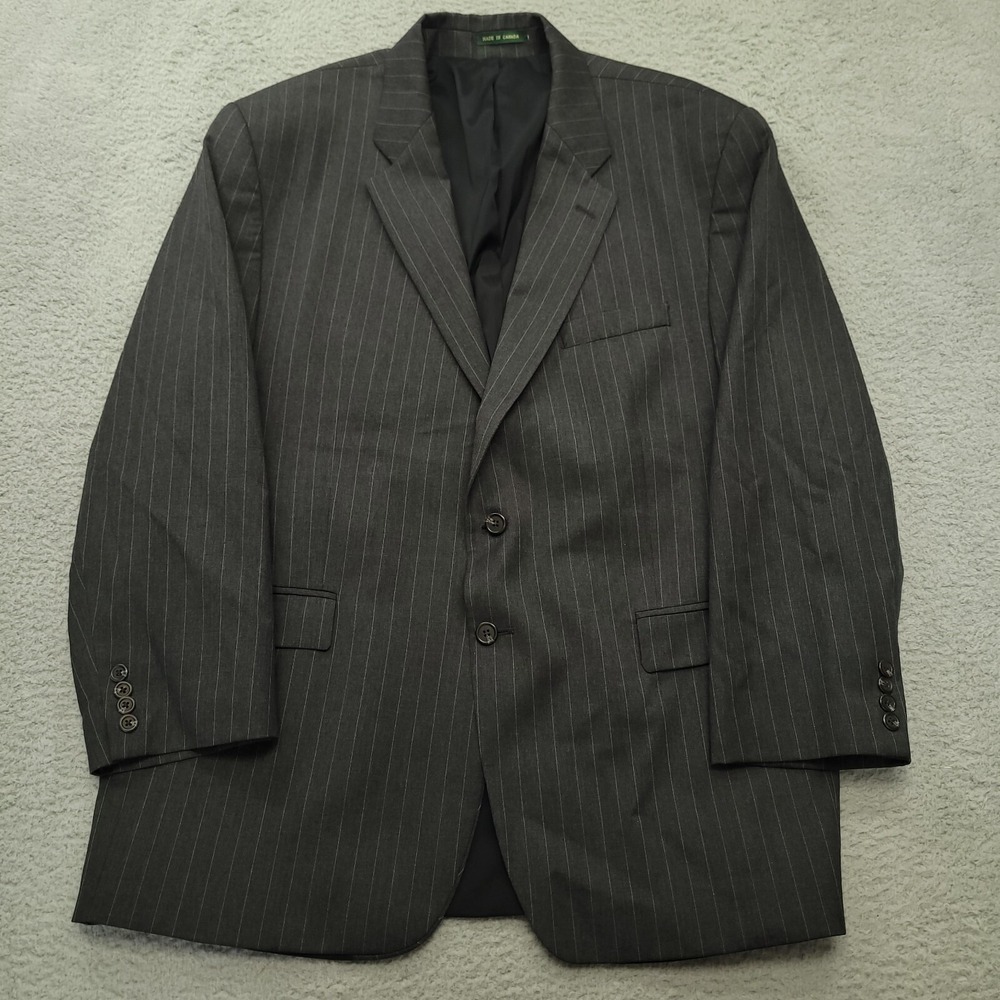Lauren Ralph‎ Lauren Men's (44) Suit Jacket Blazer Silk Wool Gray Striped